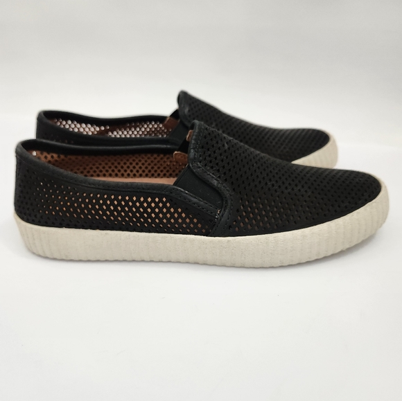 Frye perforated black white leather slip on sneaker - Picture 2 of 13
